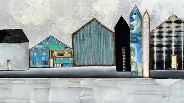 It Takes A Village- mixed media work by Laura Van Horne